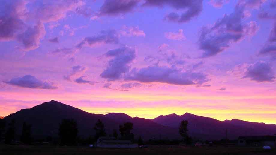 A Typical Angler's Roost Sunset Bitterroot Sunset   RV Camping  Bitterrroot River 